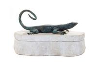 An Italian Bronze Mounted Stone Veneered Box Width 11 1/2 inches. — LATE 20TH CENTURY