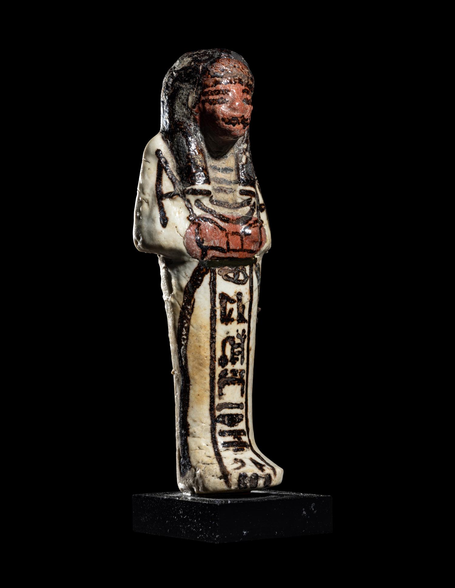 An Egyptian White Faience Ushabti for the Scribe Iuwy