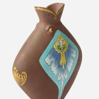 A Wedgwood Christopher Dresser (1834-1904) Designed Chocolate Stoneware Fish Vase, UK, circa 1870