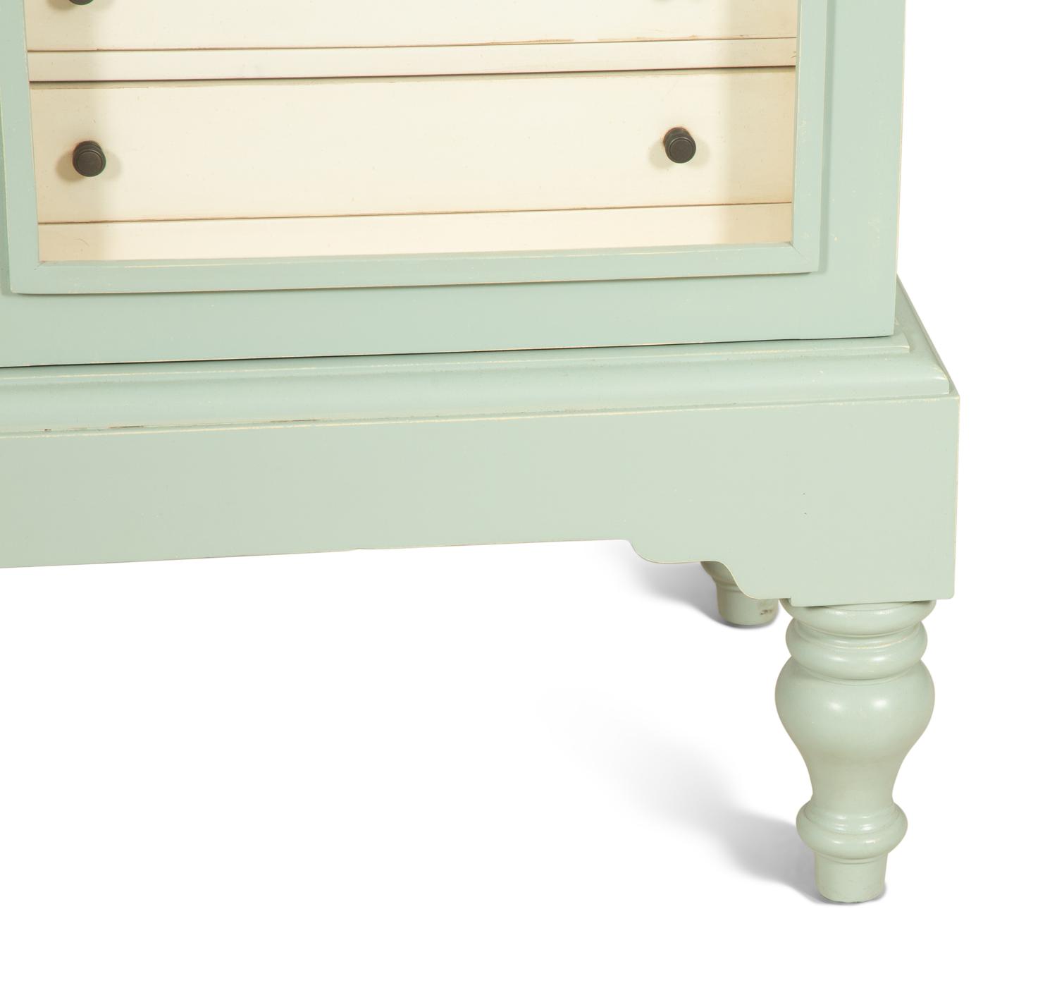 A Contemporary Blue Painted Display Cabinet