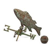 A Pressed and Molded Copper Fish-Form Weathervane
