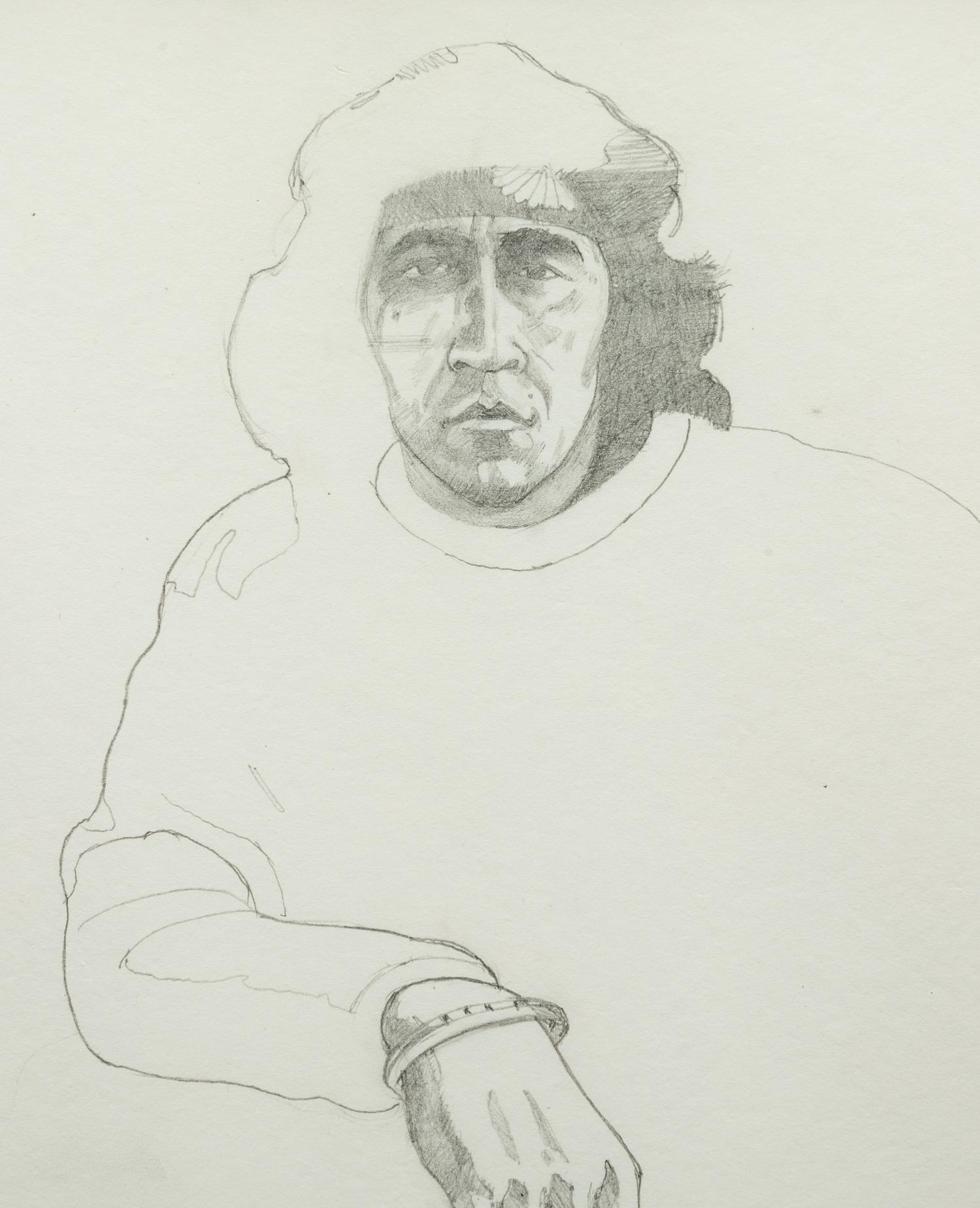 Two Works: Two Figures and Indian with Headband, together with a letter from the artist