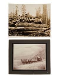 Western Americana -- Washington MAXWELL, Charles T. (1865-1933), photographer. Wheat harvest on Baker Ranch, ca 1910-12. AND KINSEY, Clark (1877-1956), photographer. Donovan Corkery Logging Company. Ca 1923-34.