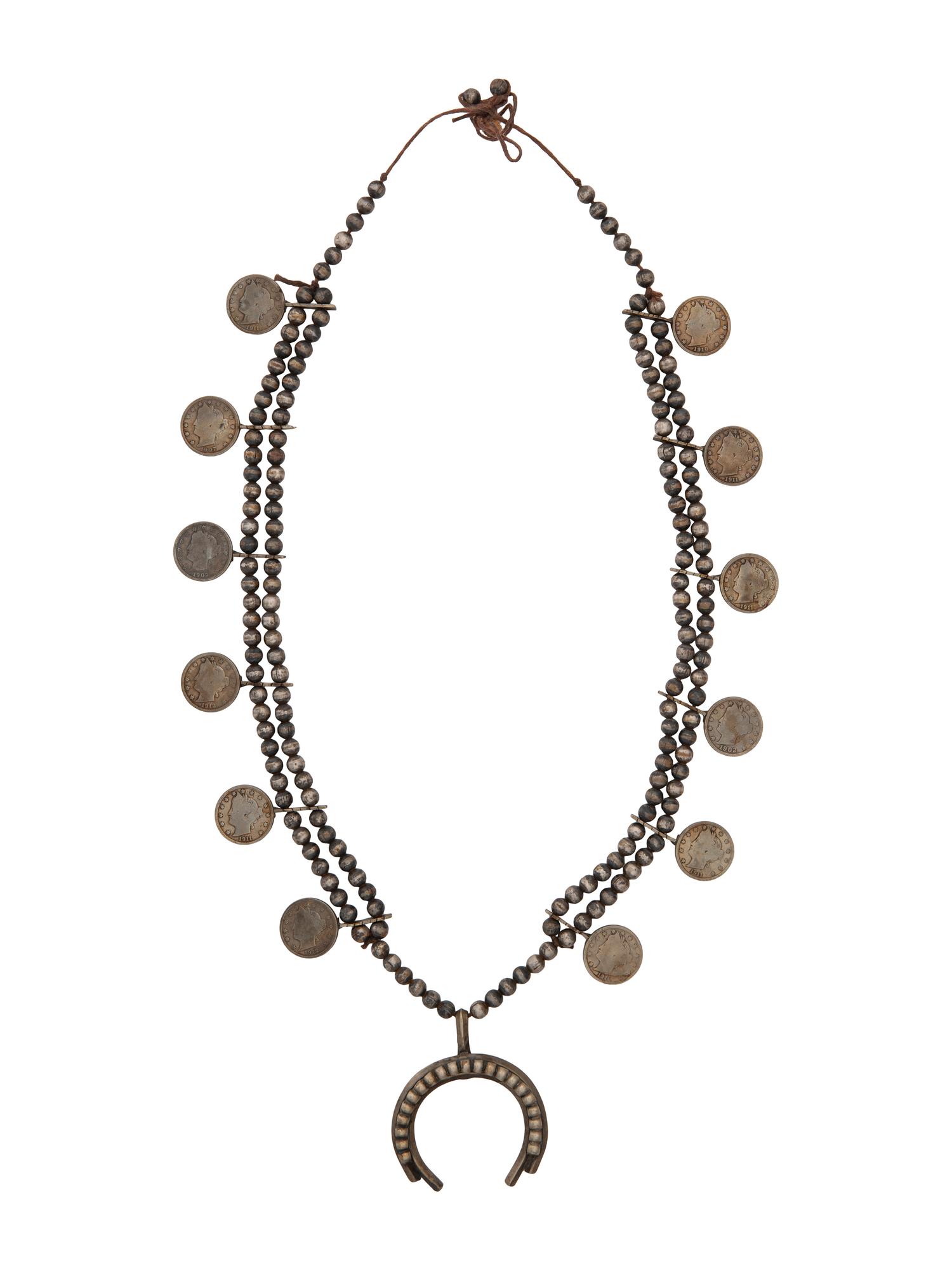 Navajo Coin Squash Blossom Necklace