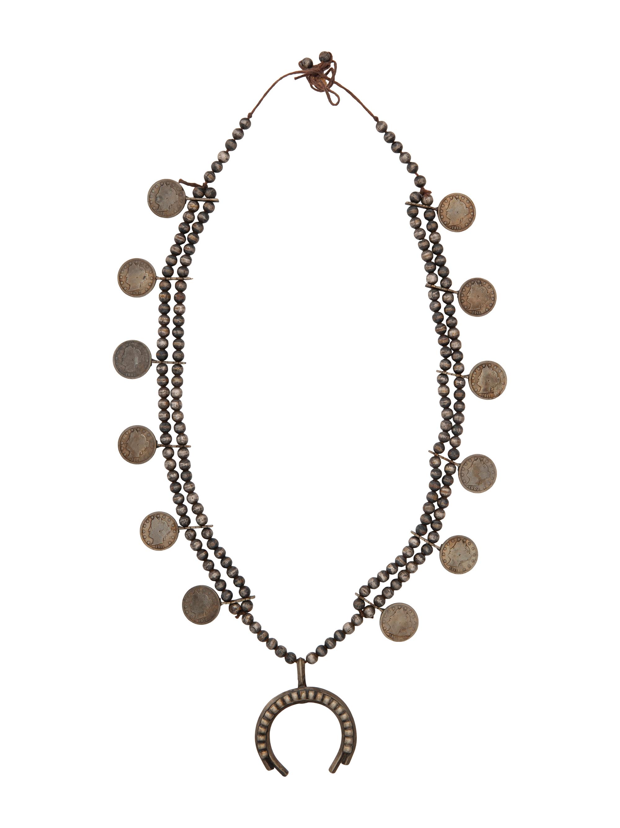 Navajo Coin Squash Blossom Necklace
