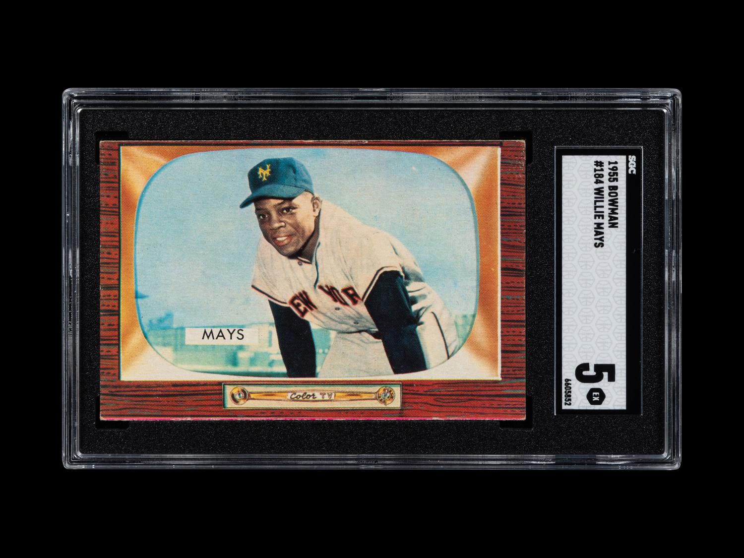 A 1955 Bowman Willie Mays Baseball Card No. 184 (SGC 5 EX)