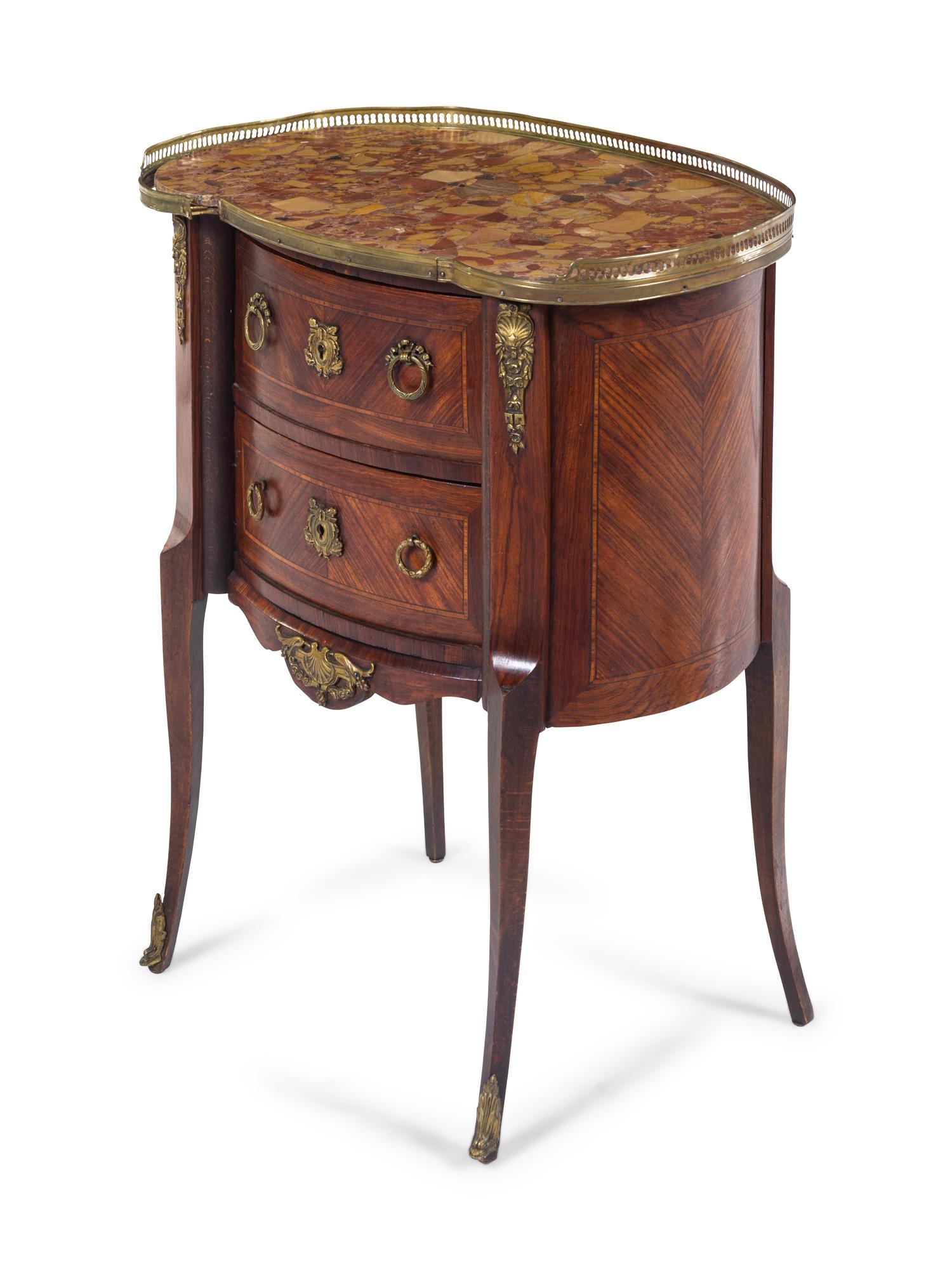 A Transitional Style Gilt Metal Mounted Chest