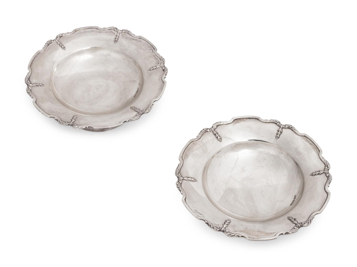 A Pair of English Silver Tazza
