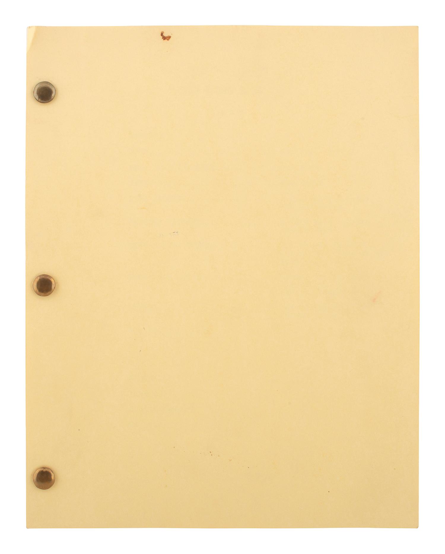 [ENTERTAINMENT]. Wizard of Oz early draft script, January and February 1939.