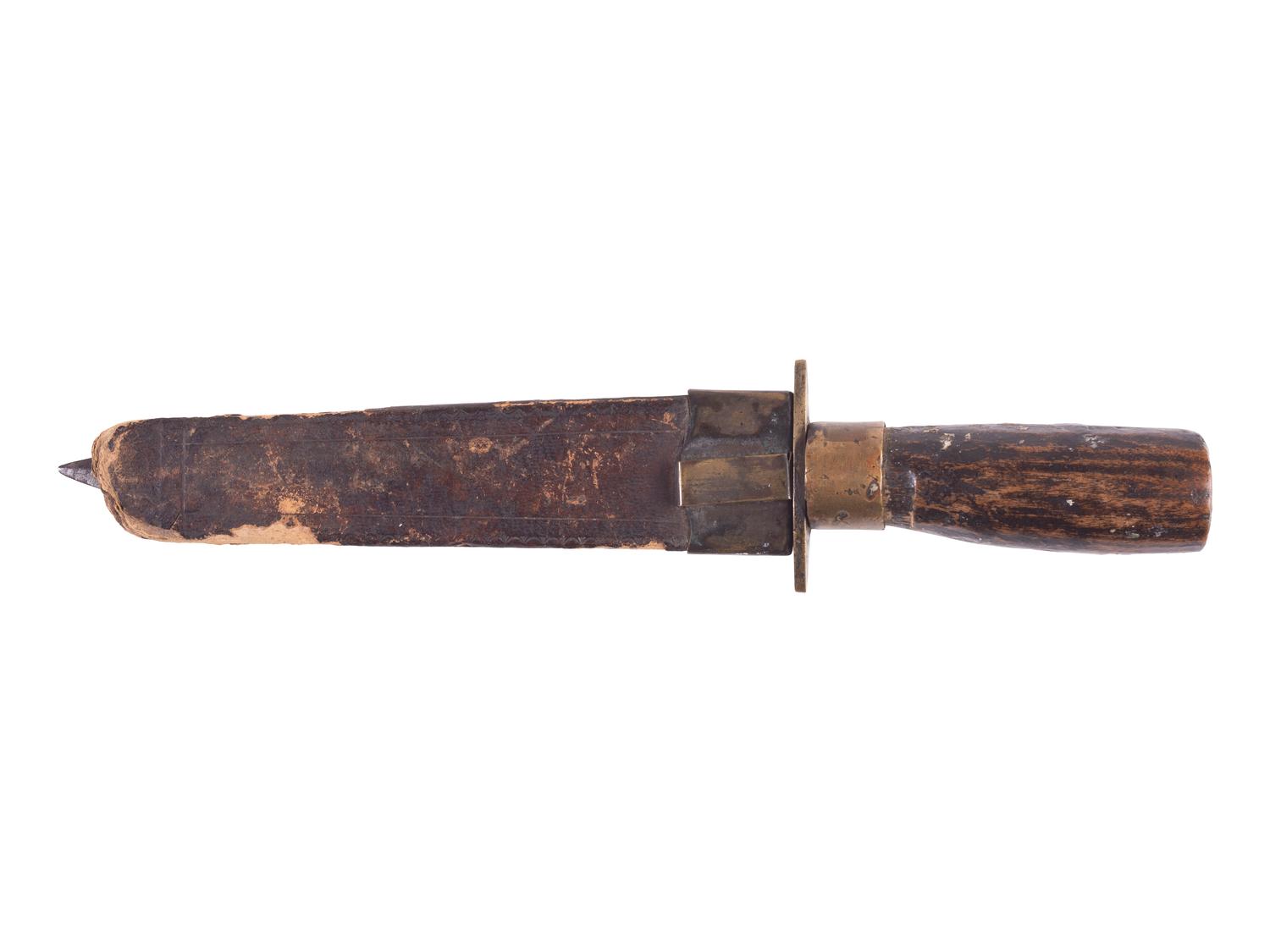Civil War J.D. Chevalier California Bowie knife and sheath.