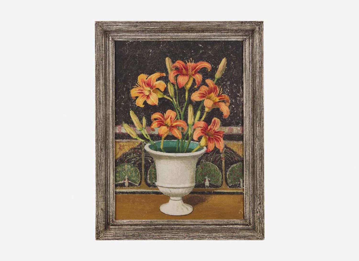 Emma Fordyce MacRae (American, 1887–1974) - Orange Lilies in White Vase