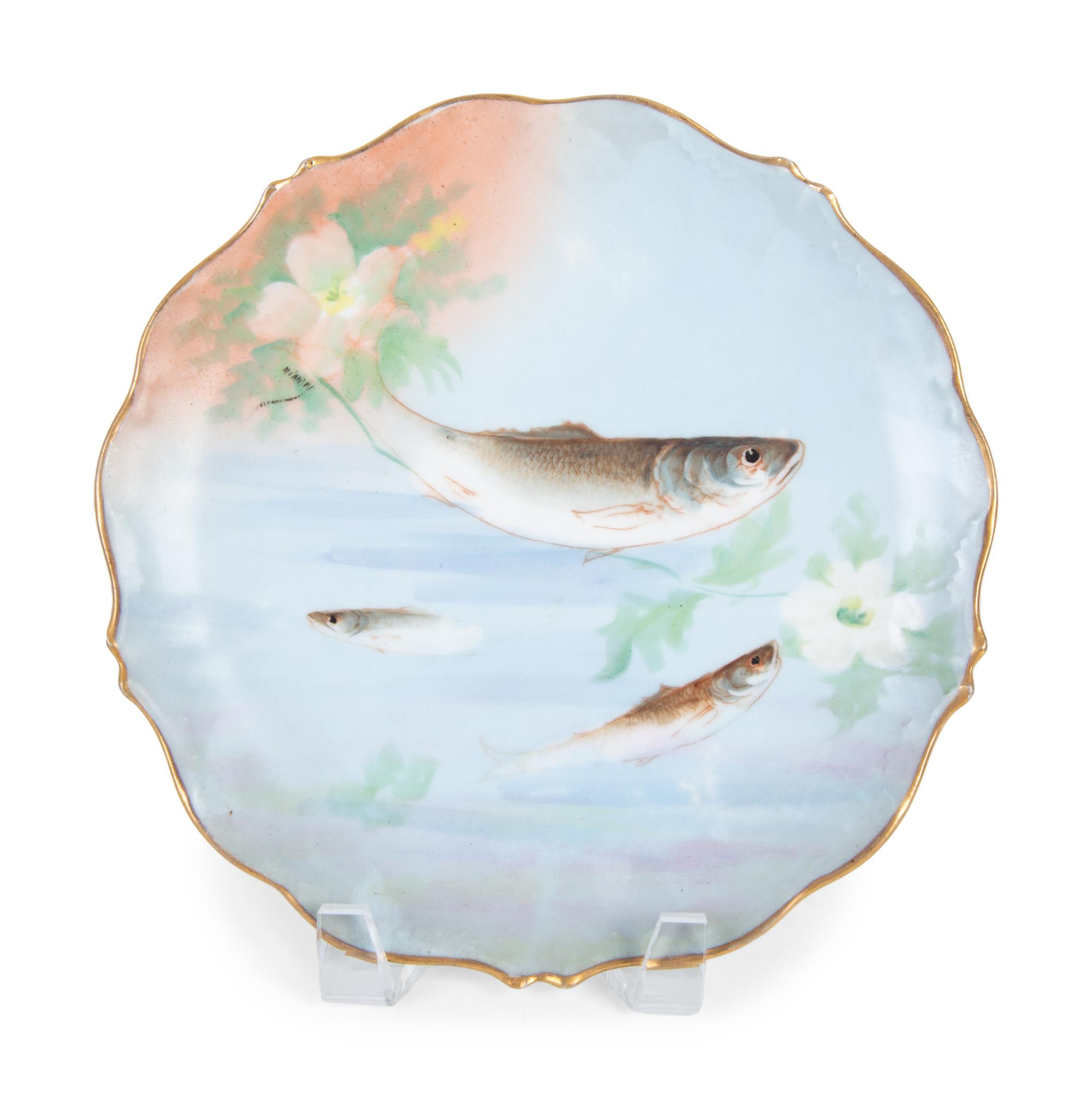 A Limoges Hand Painted Porcelain Fish Service — 19TH/20TH CENTURY