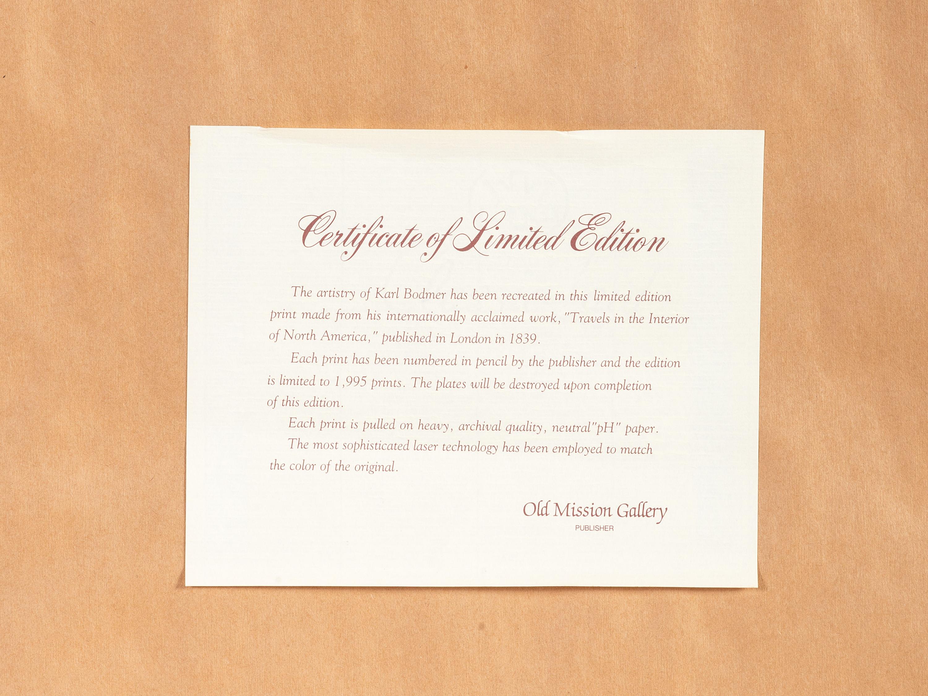 Two Old Mission Gallery Limited Edition Karl Bodmer Prints