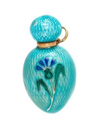 A Yellow Gold and Enamel Perfume Bottle Pendant,