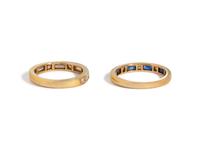 COLLECTION OF YELLOW GOLD, DIAMOND AND SAPPHIRE RINGS