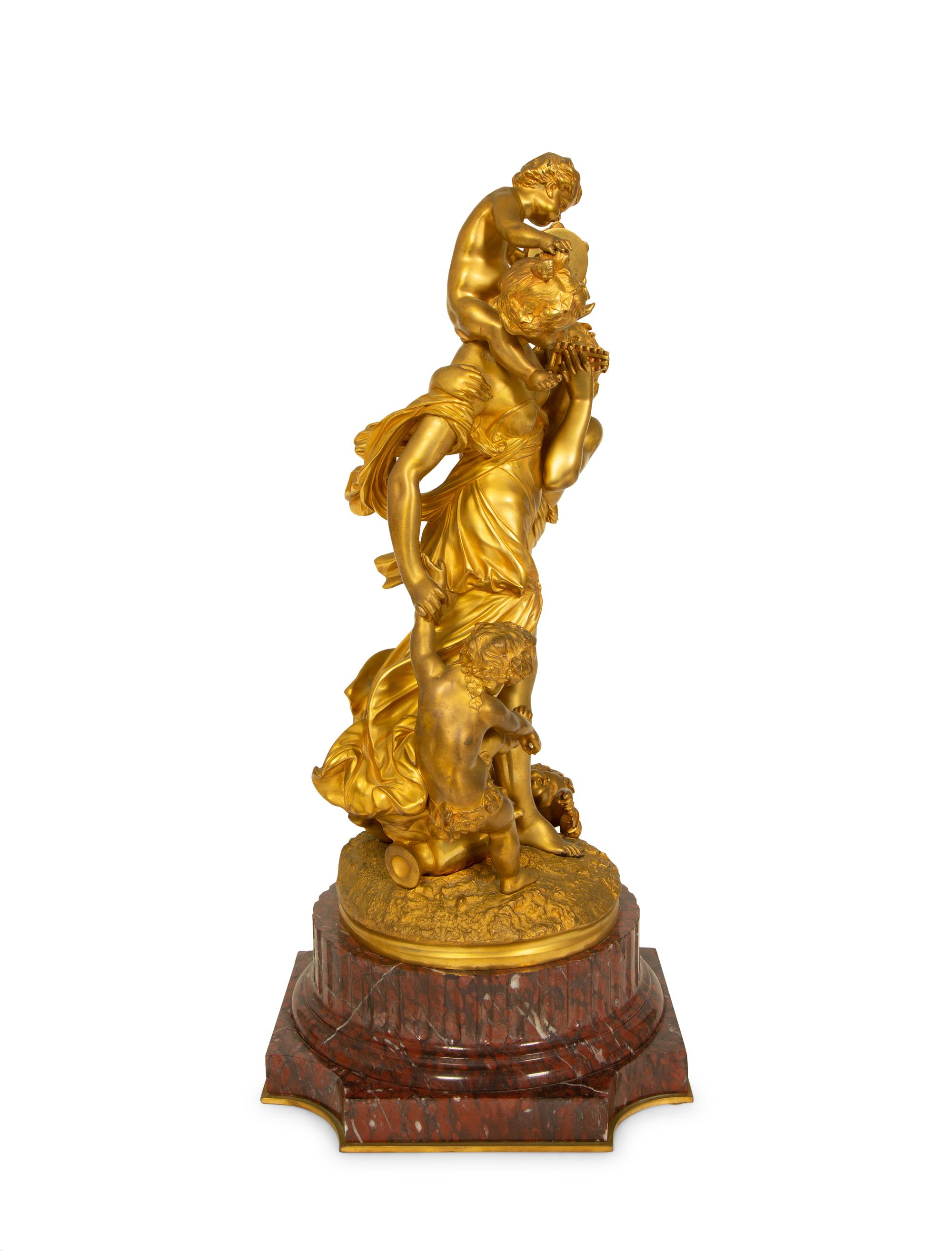 A Gilt Bronze Figural Bacchanalia Group, After Michel Claude Clodion (French, 1738-1814) — 19TH CENTURY