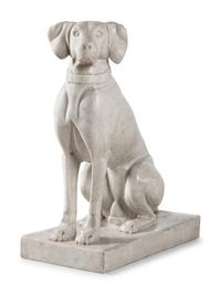 A Composition Marble Seated Dog
