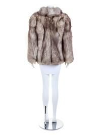 White and Brown Fox Fur Coat, 1980-90s