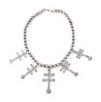 Silver Double Cross Necklace