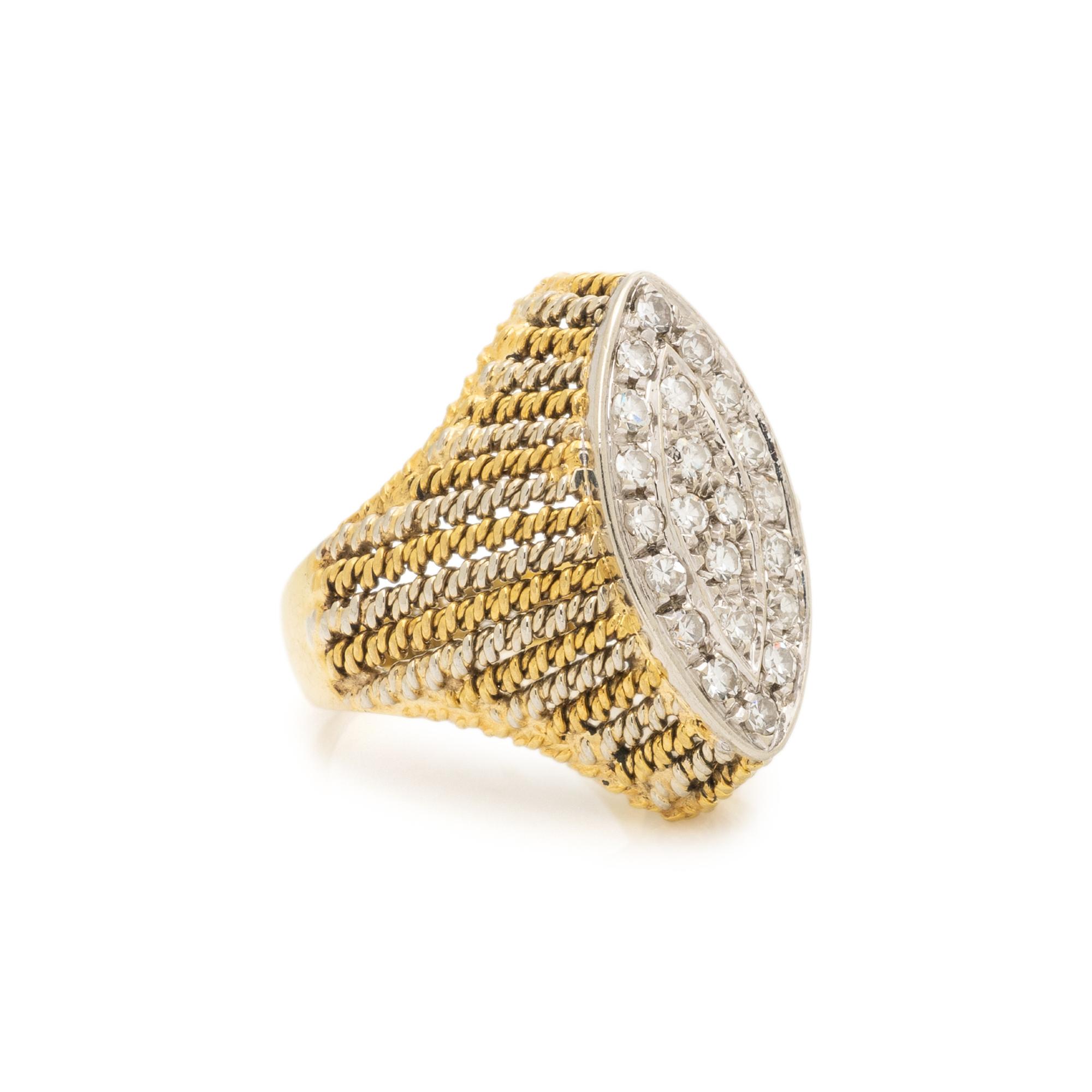 BICOLOR GOLD AND DIAMOND RING