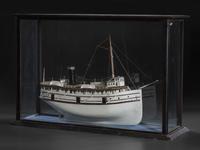 A Painted Wood Cased Steamboat Model