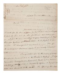 [POLITICS]. LIVINGSTON, Edward (1764-1836). ALS. New York, 15 December 1801.