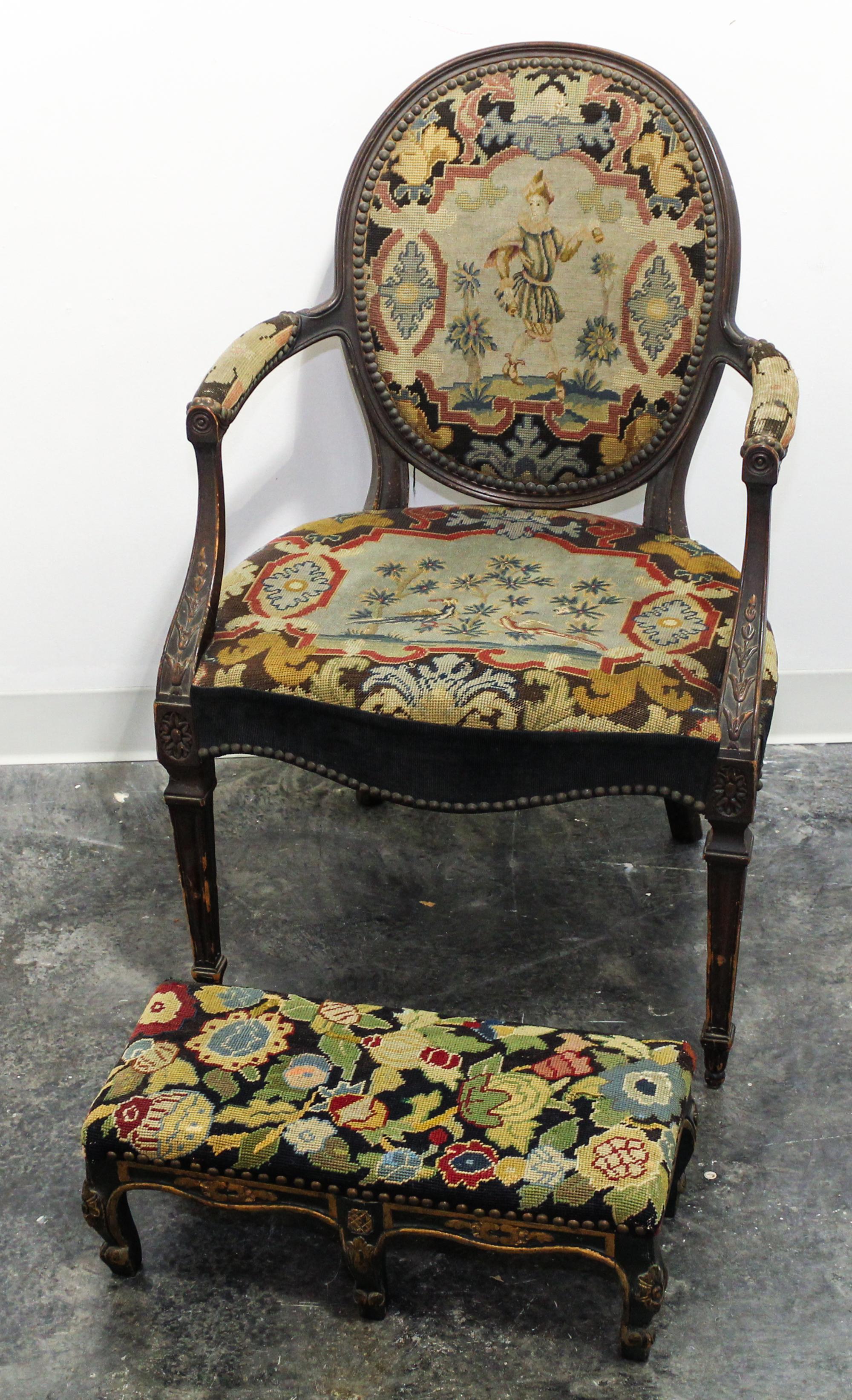 A Louis XV Style Walnut Fauteuil Height 35 1/4 inches. — 19TH/20TH CENTURY