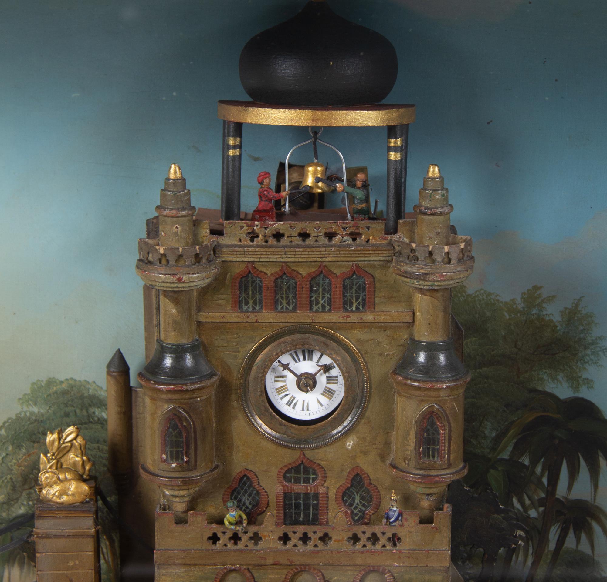 An Austrian Mechanical Landscape Diorama Clock