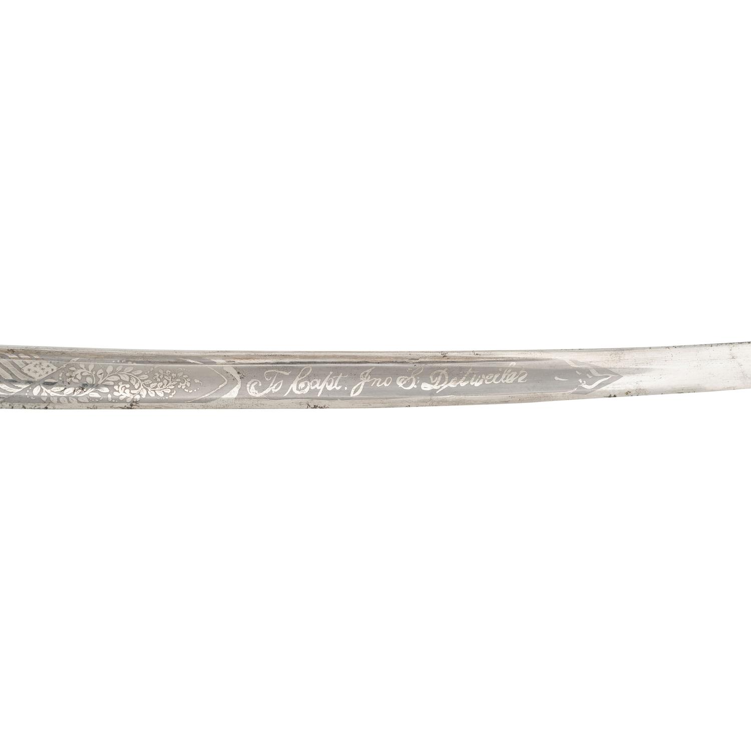 Presentation Cavalry Officers Saber of Captain John Detweiler 9th PA Cavalry by Sauerbier
