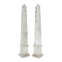 A Pair of Large Rock Crystal Obelisks