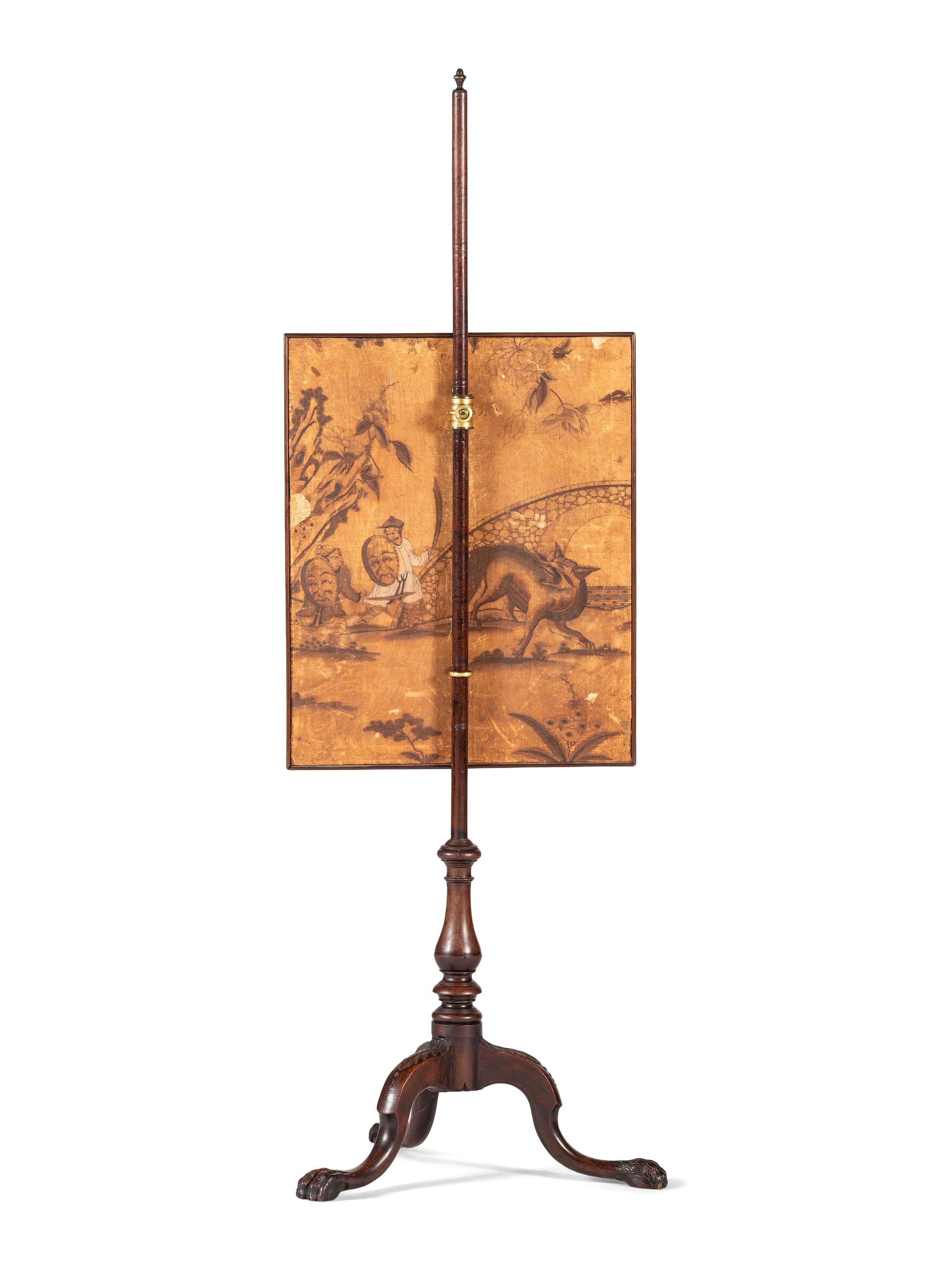 A George III Mahogany Fire Screen