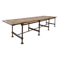 An Iron and Wood Industrial Table 134" W x 33" D x 30" H — France, First Half 20th Century