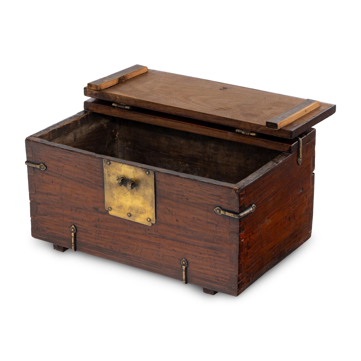 A Korean Brass Mounted Document Box