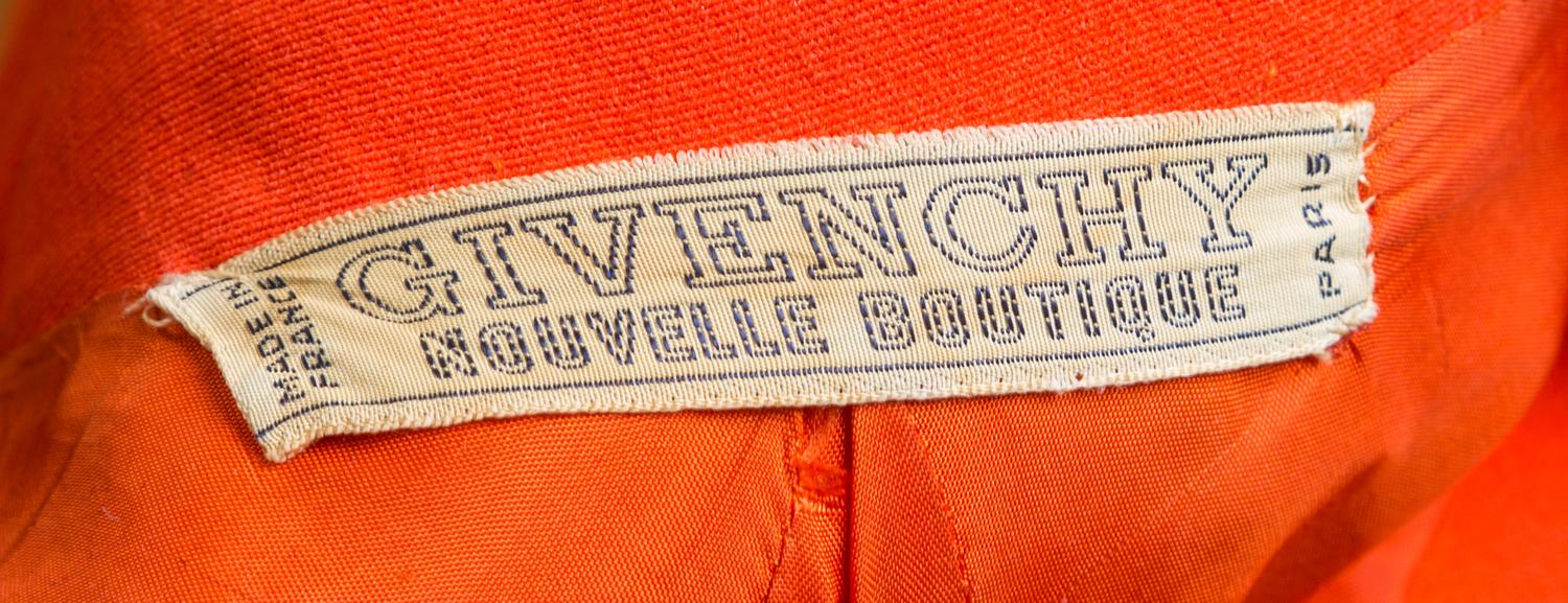 A Givenchy 1970s Orange Techno Coat, No size.