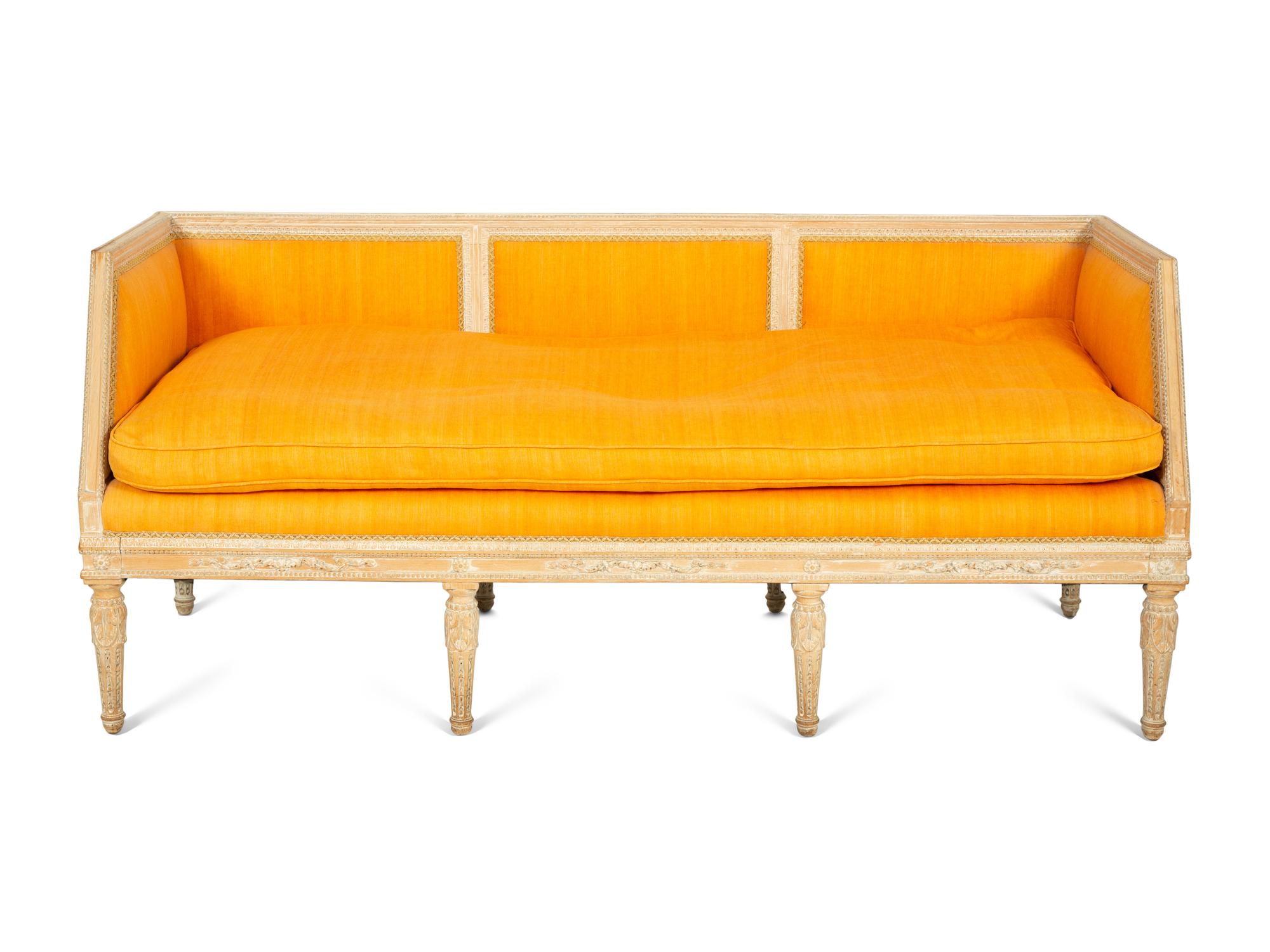 A Louis XVI Grey-Painted Sofa