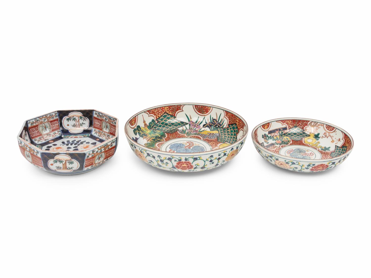 Six Japanese Porcelain Plates and Bowls
