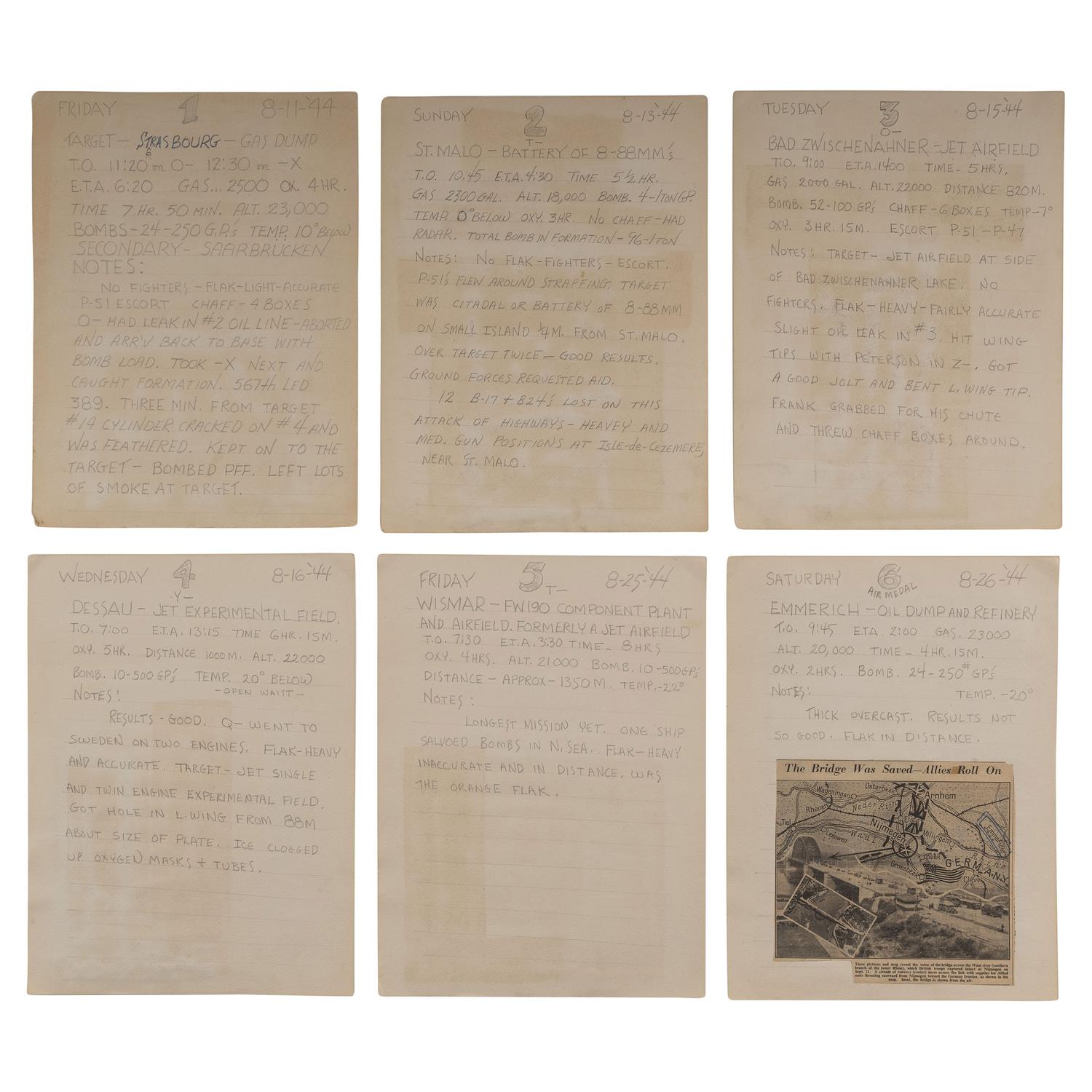 World War II Service Archive of Staff Sergeant Arthur H. St. Peter, Artist and Dorsal Gunner Aboard B-24 Aircraft