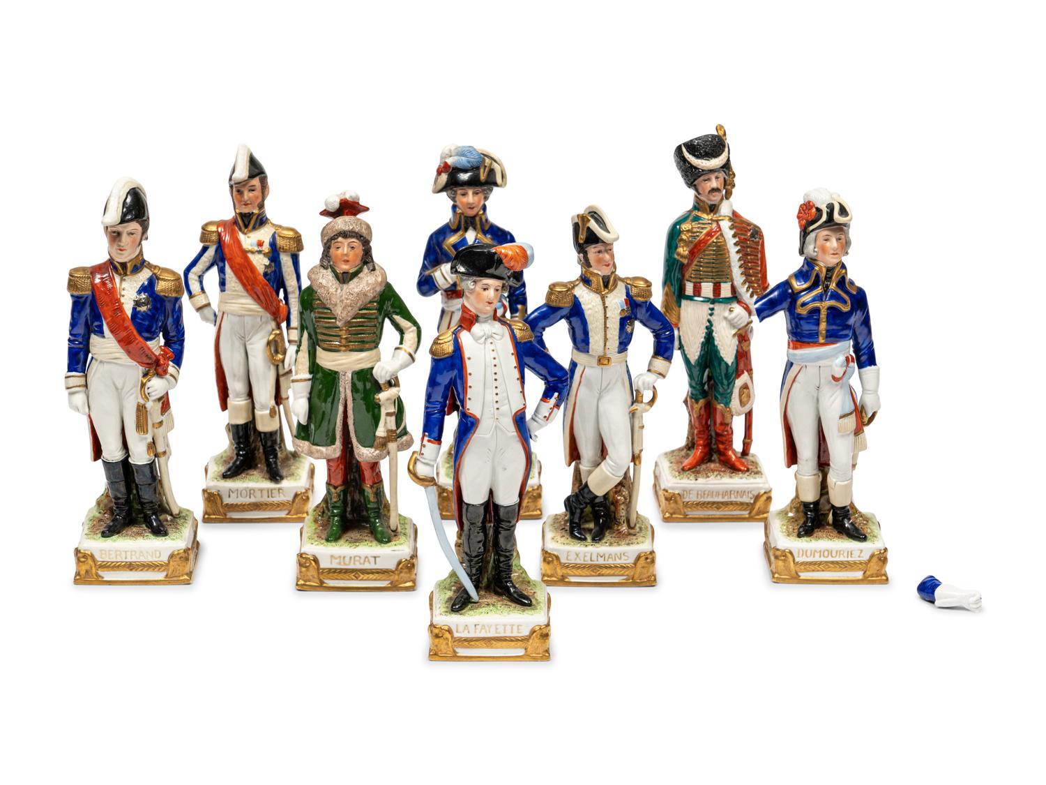 A Set of Eight Sitzendorf Porcelain Figures