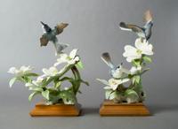 A Pair of Royal Worcester Dorothy Doughty Birds, Blue-Grey Gnatcatcher, Height 11 1/2 inches.