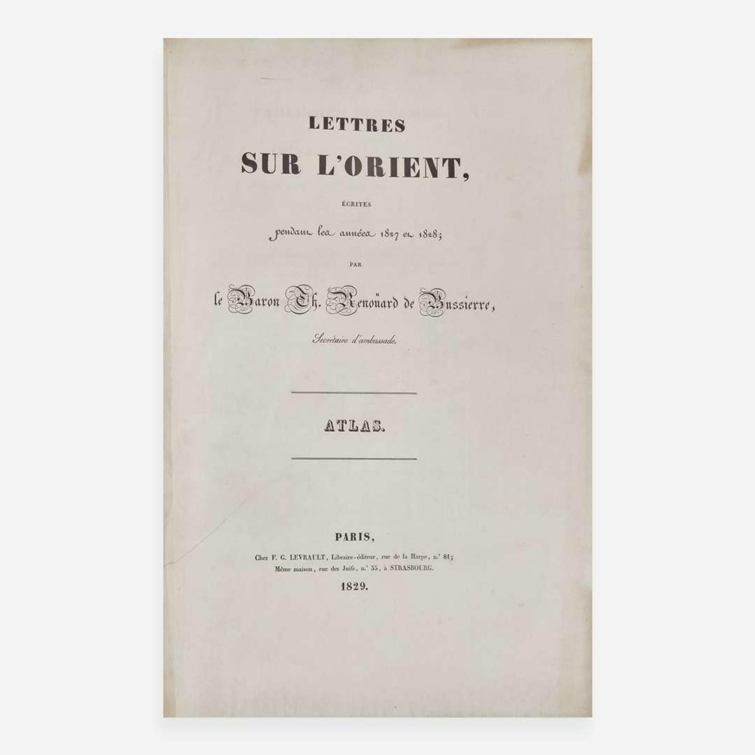 [Travel & Exploration] Renouard de Bussierre, (Marie-Théodore) Lettres sur l'Orient, ecrites pendant les années 1827 et 1828
