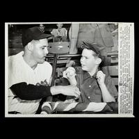 An Original April 9, 1959 Associated Press Wire Photo Featuring Washington Senators Pitcher Pete Ramos and David Eisenhower