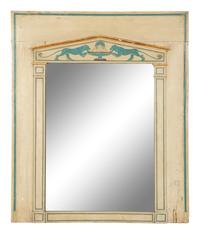A Northern European Neoclassical Painted Overmantel Mirror