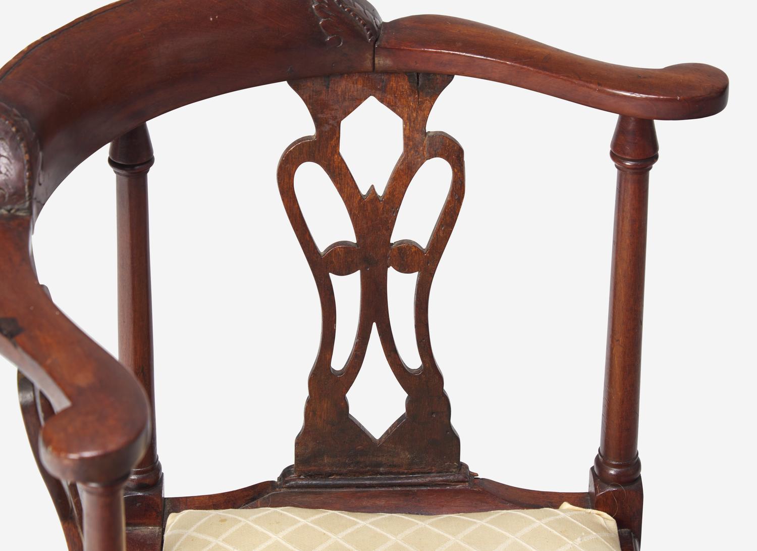 A George III Carved Mahogany Child's Corner Armchair
