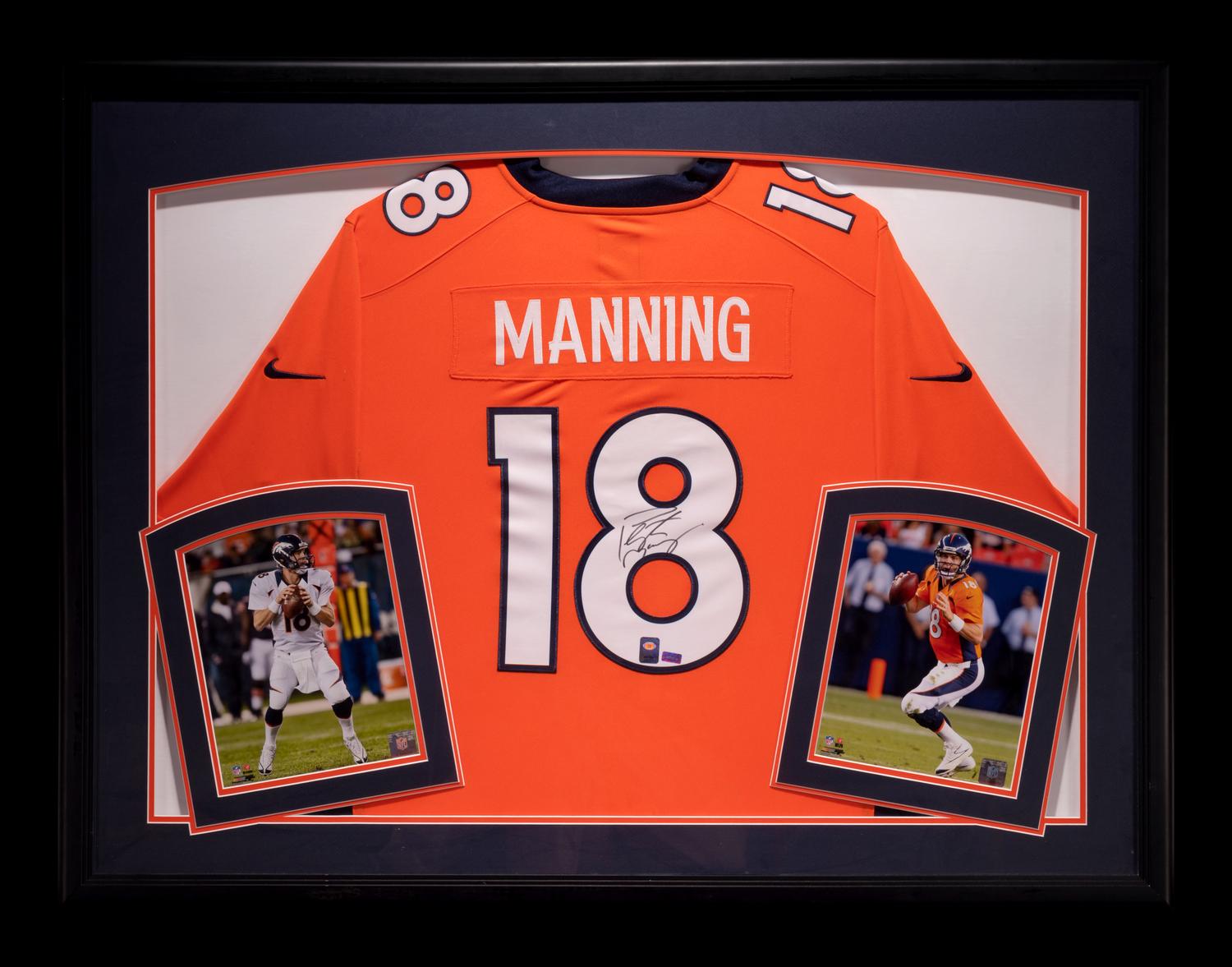 A Peyton Manning Signed Denver Broncos Jersey Framed Display,