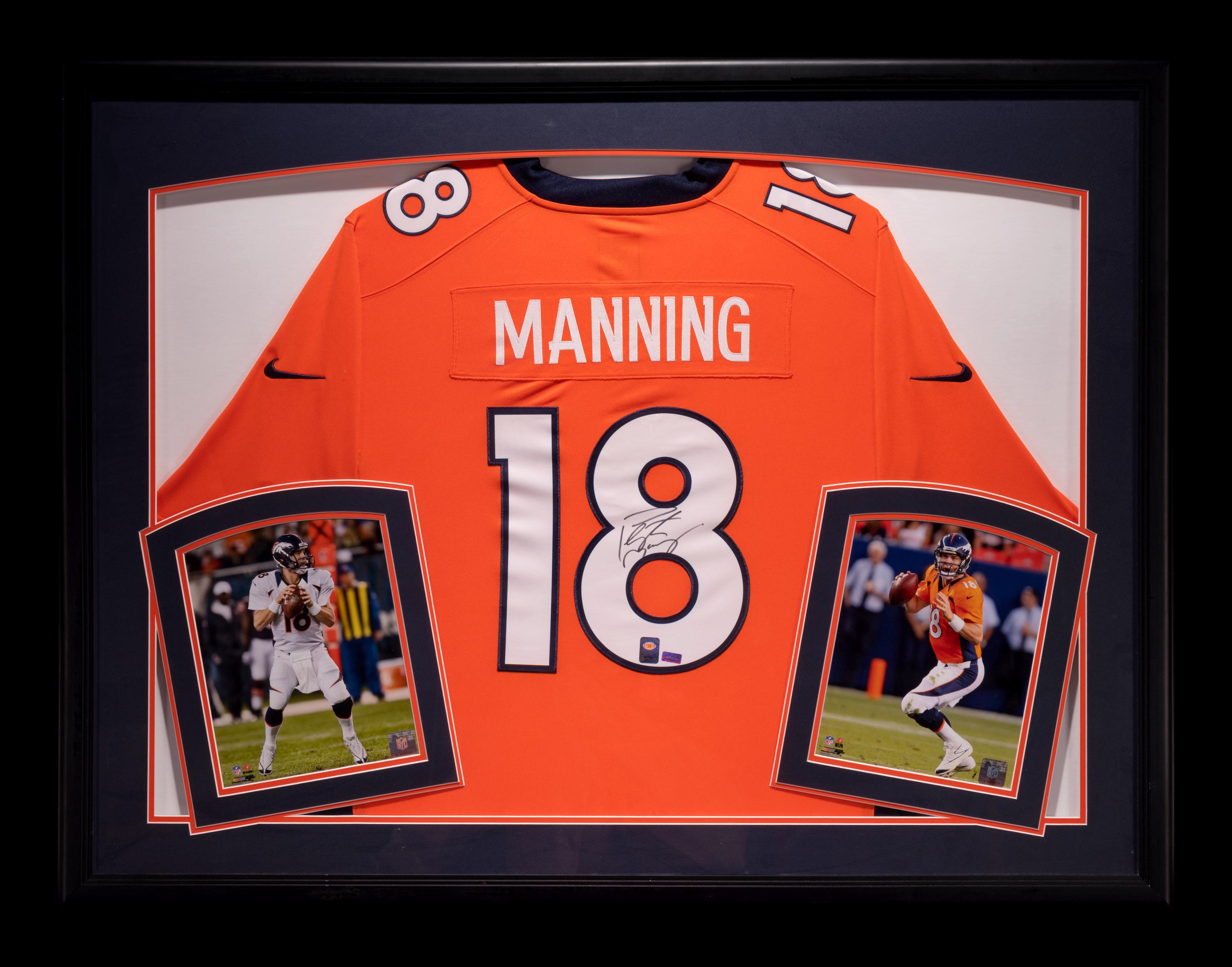 A Peyton Manning Signed Denver Broncos Jersey Framed Display,