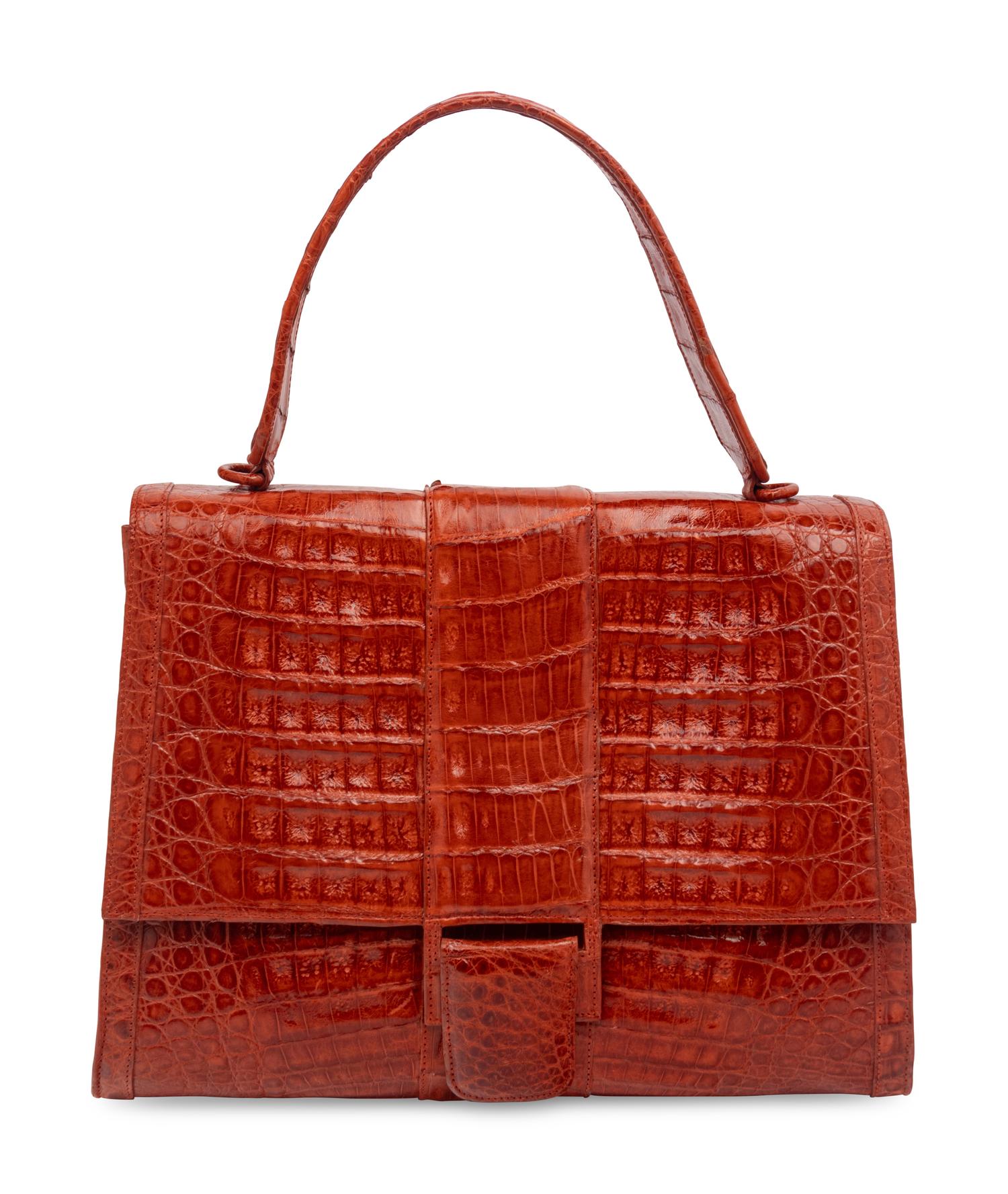 Nancy Gonzalez Rust Crocodile Handbag