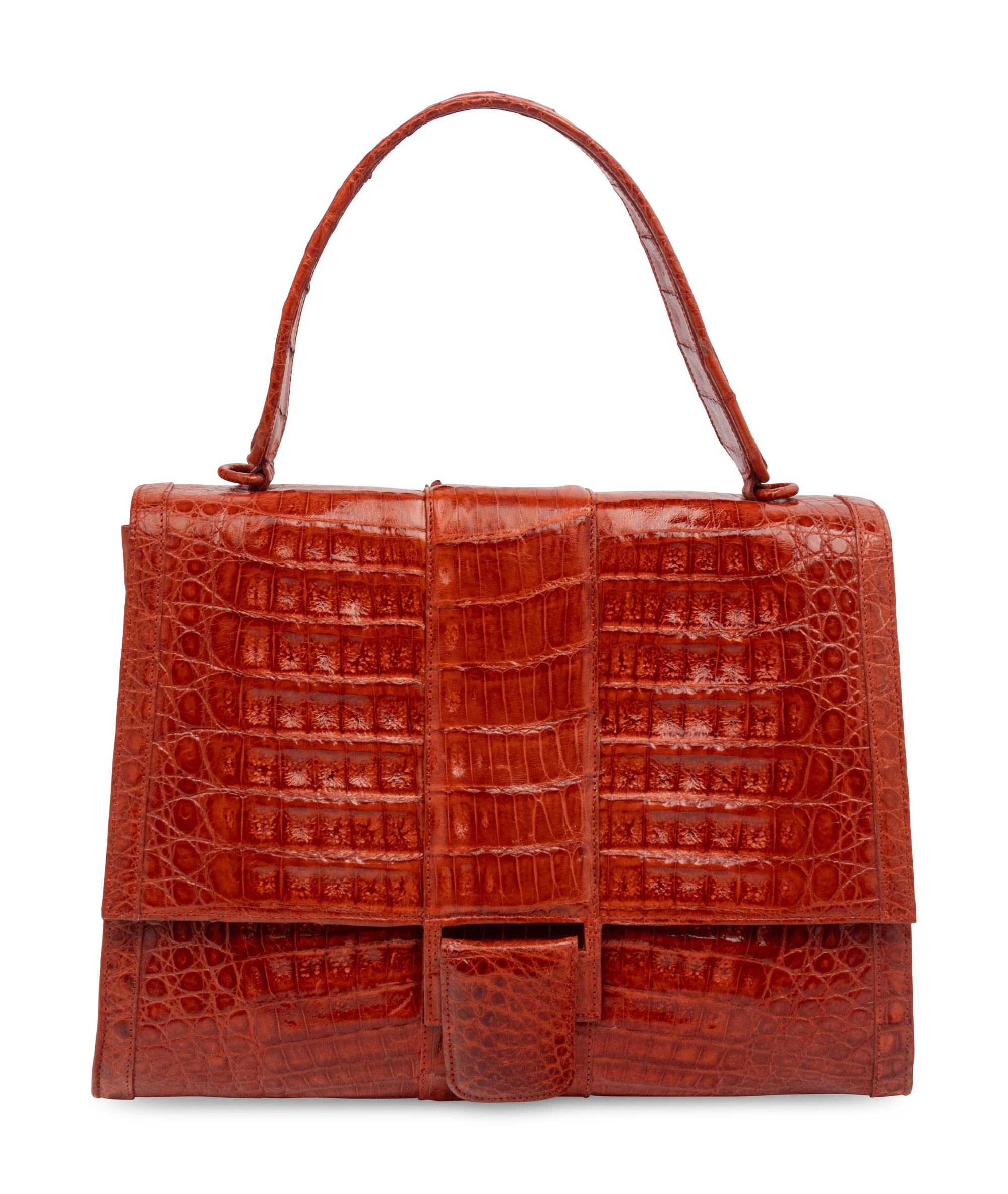 Nancy Gonzalez Rust Crocodile Handbag