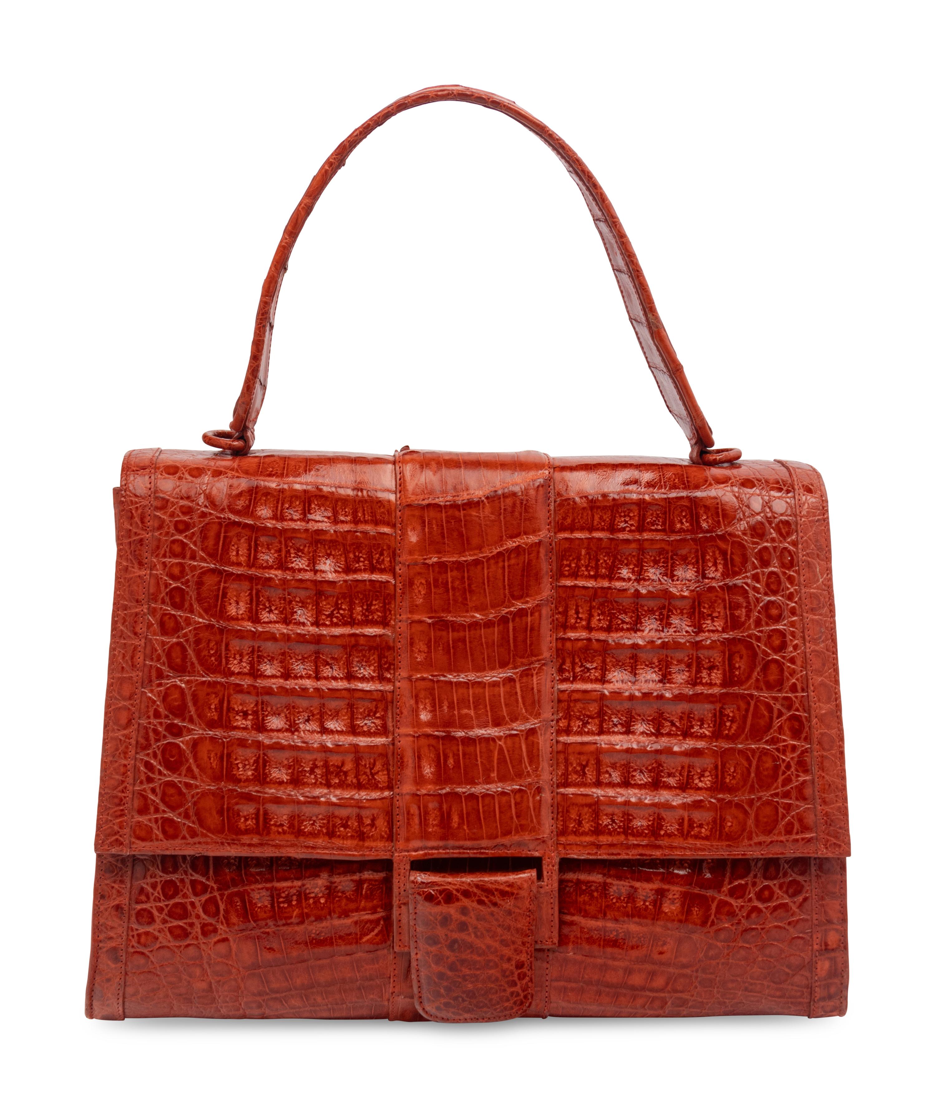 Nancy Gonzalez Rust Crocodile Handbag