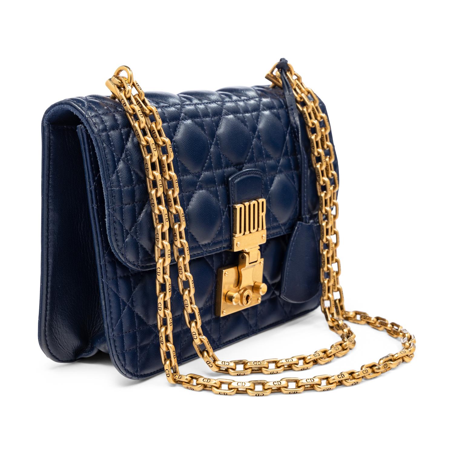 CHRISTIAN DIOR, NAVY DIORADDICT FLAP BAG