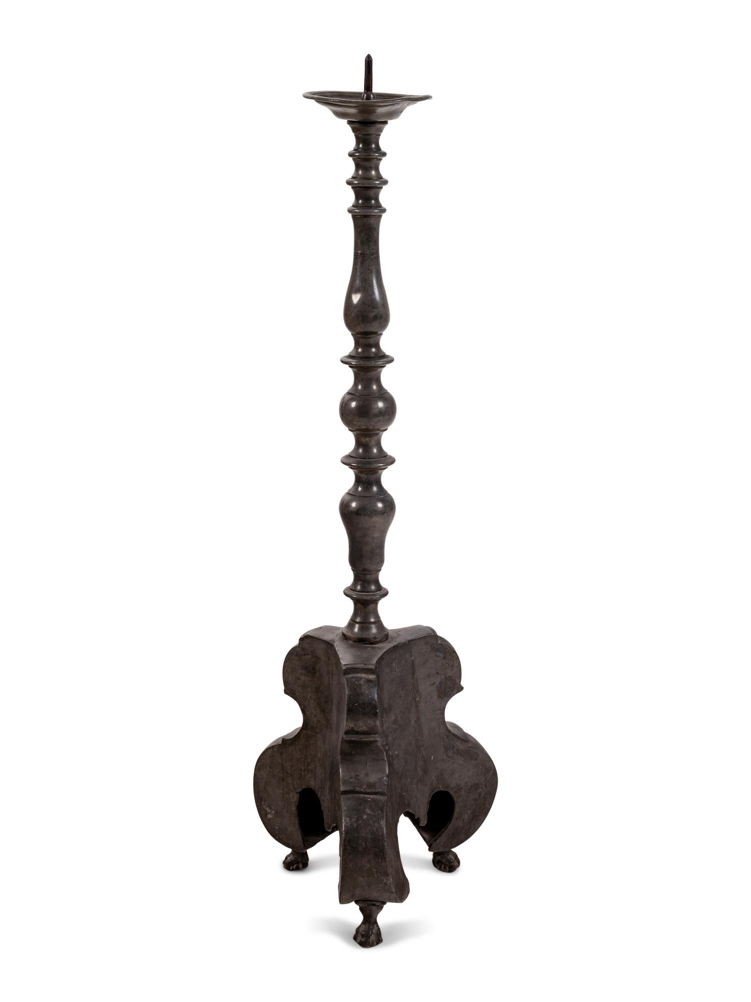 A Continental Pewter Pricket Stick